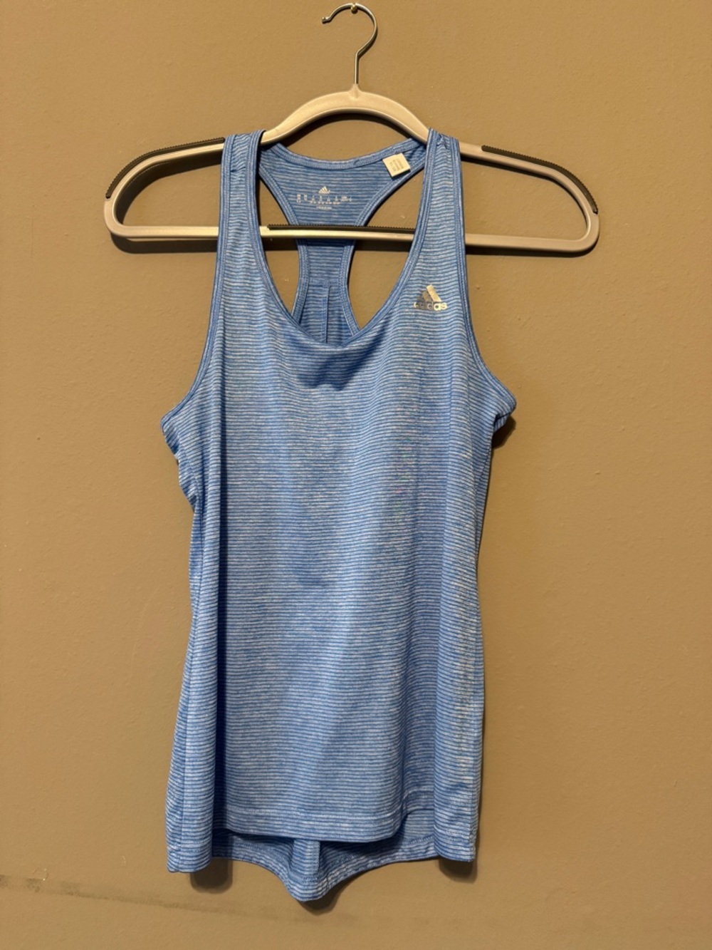 adidas Light Blue Heather Racerback Tank Top